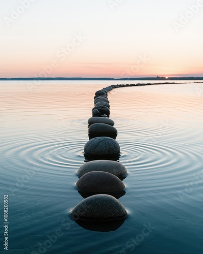 Zen Stone Stack on the Beach photo