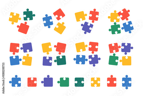 Puzzle Pieces Collection for Kids, Children, Business, Problem Solving