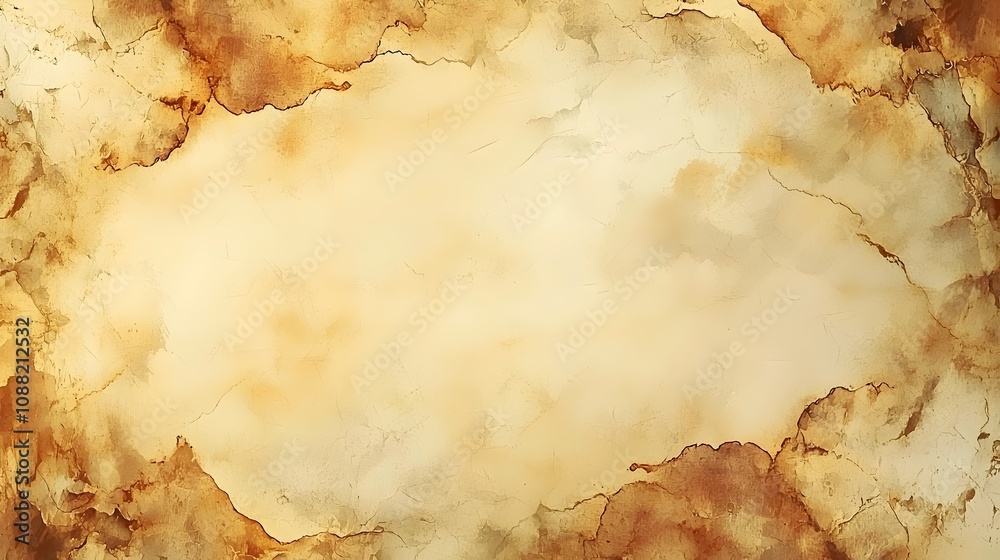 Fototapeta premium An aged parchment texture featuring warm earthy tones, ideal for backgrounds in vintage or historical designs. The organic patterns lend a sense of authenticity and nostalgia.