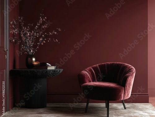 Elegant Maroon Room Interio...
