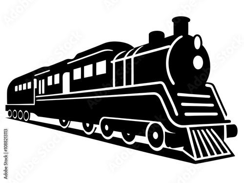 vector train black silhouette