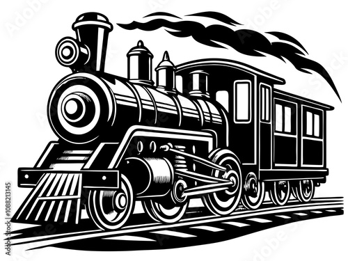 vector train black silhouette