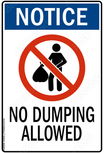 Dumpster sign no dumping allowed