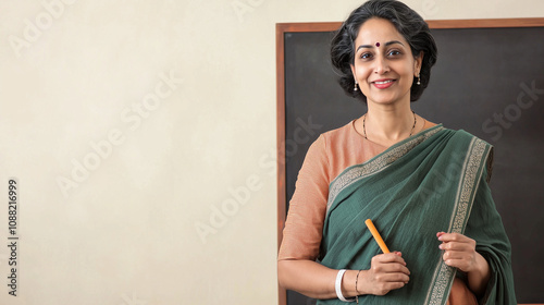 Teacher in a Green Sari, ra...