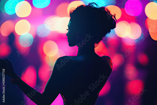 woman dancing at a lively nightclub. Nightlife entertainment fun socializing party scene