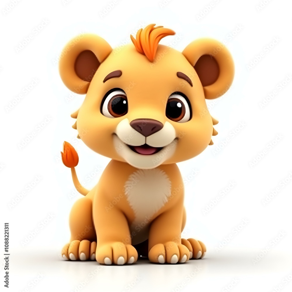 Cute Cartoon Lion Character Illustration Cute Cartoon Lion Character Illustration