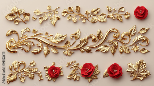 Golden Floral Elegance: A c...