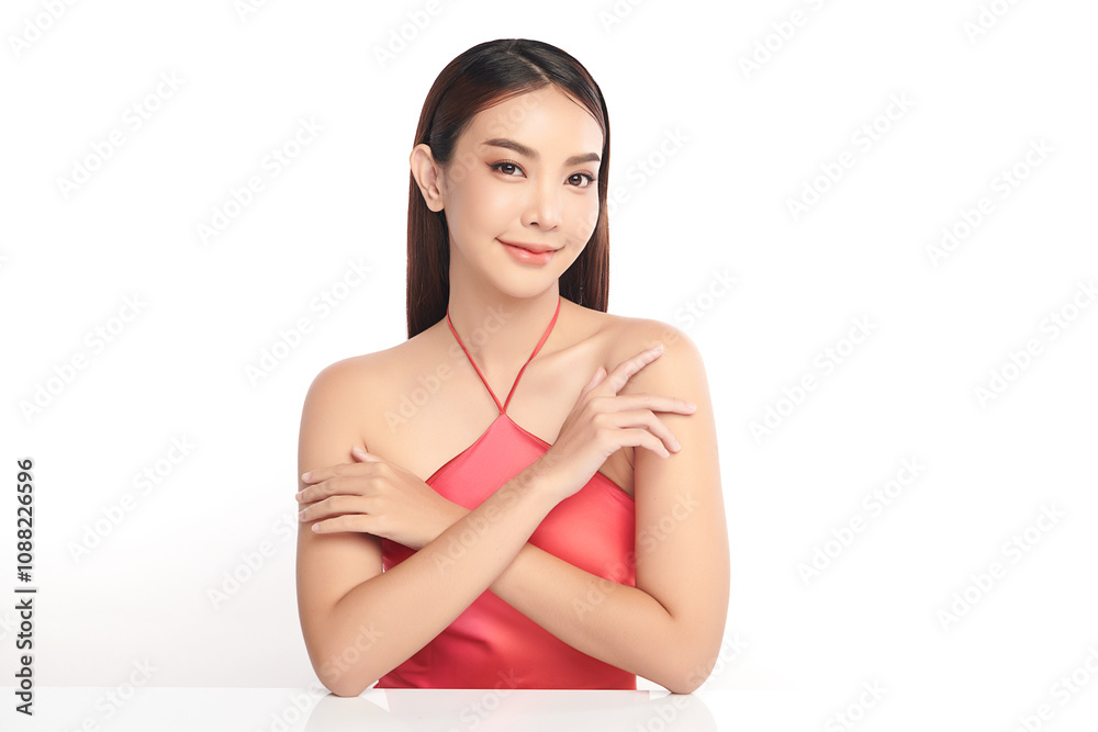Beautiful young asian woman with clean fresh skin on white background, Face care, Facial treatment, Cosmetology, beauty and spa, Asian women portrait. Beautiful young asian woman with clean fresh skin on white background, Face care, Facial treatment, Cosmetology, beauty and spa, Asian women portrait.