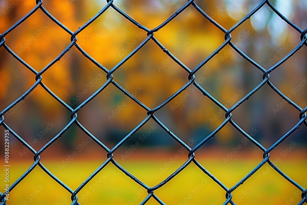 Fototapeta premium Iron fence with blurred background