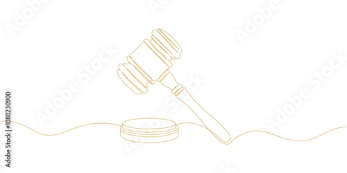 court hammer vector design line art style