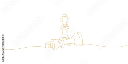 chess pieces vector design king and bishop line art style