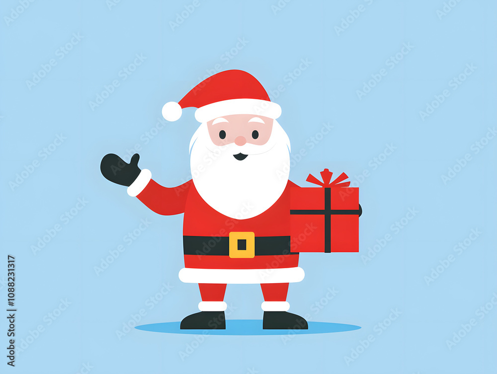 シンプルでキュートなフラットサンタクロース/Simple and cute flat Father Christmas Gererated AI シンプルでキュートなフラットサンタクロース/Simple and cute flat Father Christmas Gererated AI