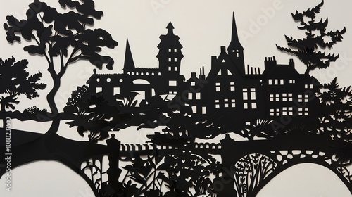 Wallpaper Mural Landmark Paper Cuttings - a creative and artistic representation. The intricate paper cuttings showcase famous landmarks in a unique and charming way. Torontodigital.ca