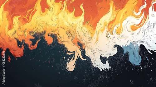 Animated Fire Flames Illustration