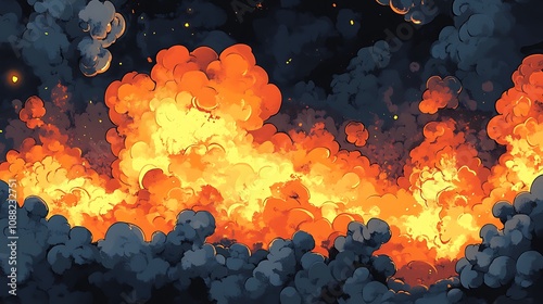 Animated Fire Flames Illustration