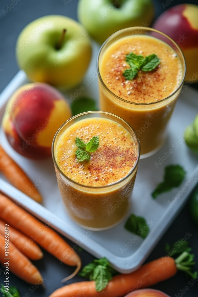 Peach Apple Carrot Smoothie - Refreshing Summer Drink Peach Apple Carrot Smoothie - Refreshing Summer Drink
