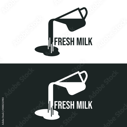 Pitcher pouring milk illustration isolated on white background. Vector illustrations are made with vector-based software, not AI generated results.