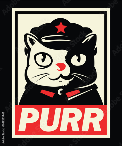 PURR CAT VINTAGE CARTOON ILLUSTRATION
