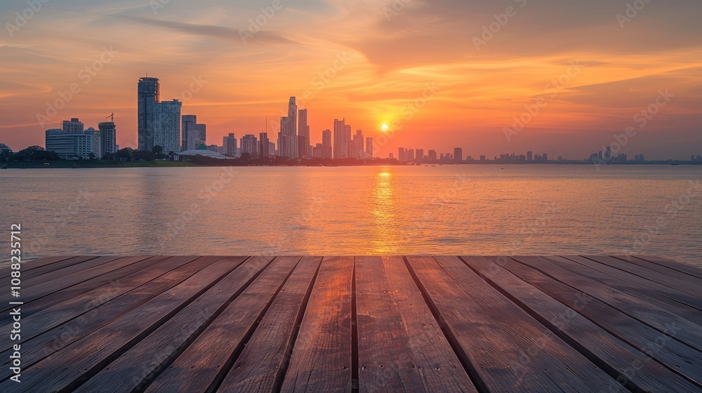 Sunset view with city skyline. This photo can be used for presentations, websites or advertisements. Sunset view with city skyline. This photo can be used for presentations, websites or advertisements.