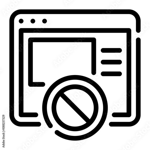 ad blocker line icon