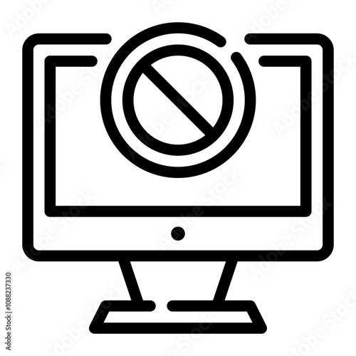 ad blocker line icon