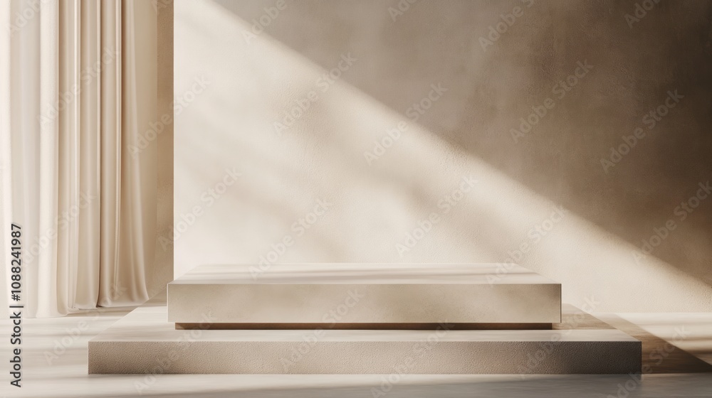 Beige Minimalist Podium Display Design