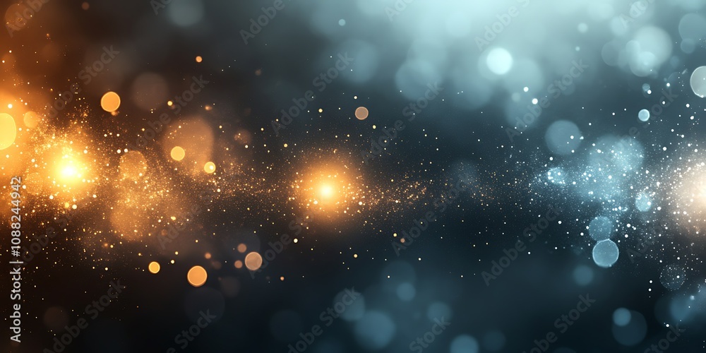 Fototapeta premium Abstract glowing lights background with bokeh effect.