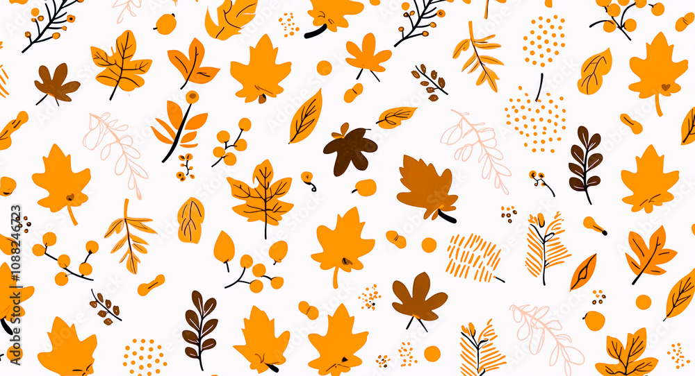 Naklejka premium autumn leaves seamless pattern
