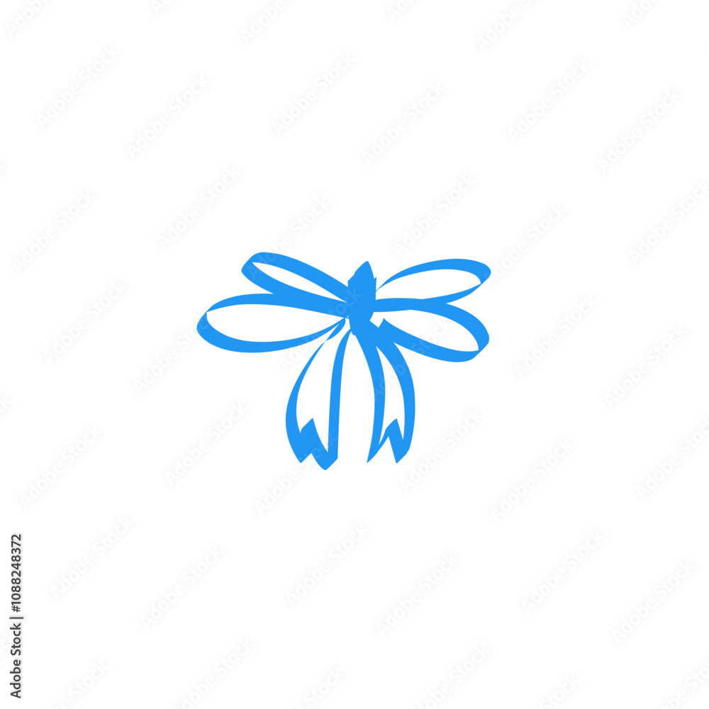 Naklejka premium blue satin ribbon vector