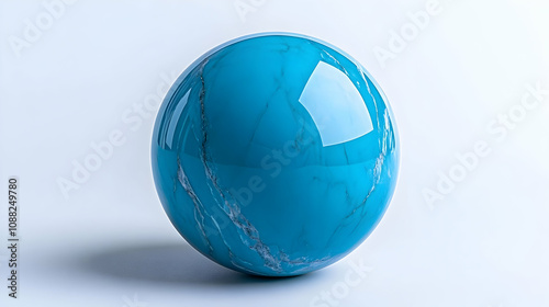 Stunning Teal Marble Sphere: Rotating 4K Abstract Background Animation, Perfect for Video Projects