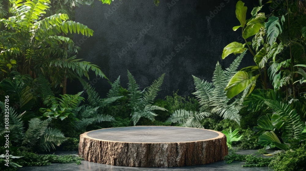 Jungle Display Podium - Lush Green Plants Jungle Display Podium - Lush Green Plants