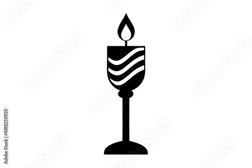 Havdalah Candle | isolated silhouette vector illustration on white background