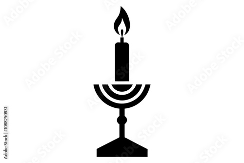 Havdalah Candle | isolated silhouette vector illustration on white background