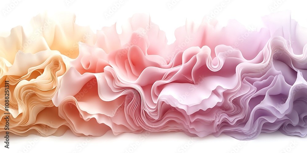 Obraz premium Abstract pastel color fabric waves, soft ruffled texture.