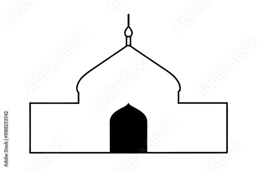 Synagogue Silhouette | isolated silhouette vector illustration on white background