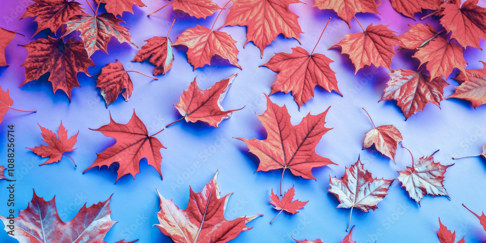 Fototapeta premium Orange Red Leaf's Background