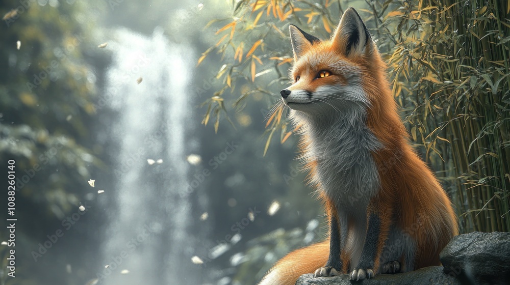 Obraz premium Red Fox in a Mystical Forest