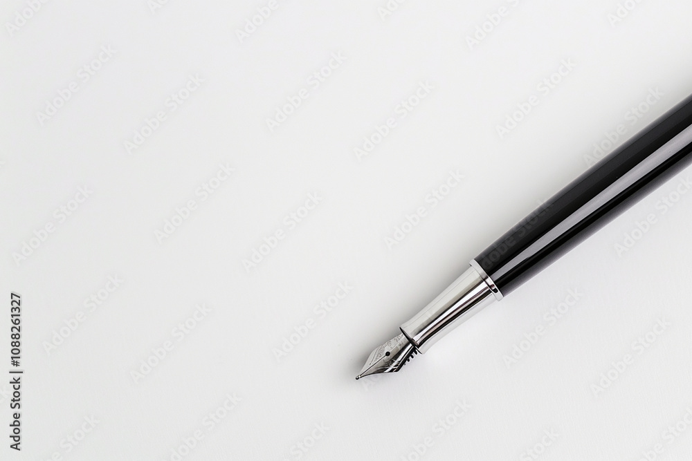 Elegant Fountain Pen on a Minimalist Background for Artistic, Professional, and Creative Projects Focused on Writing, Education, and Business Communication Elegant Fountain Pen on a Minimalist Background for Artistic, Professional, and Creative Projects Focused on Writing, Education, and Business Communication