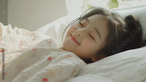 ベッドで休息する女の子