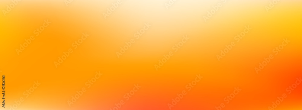 Warm orange yellow gradient background. Autumn color blurred wallpaper. Fall smooth gradation backdrop for banner, poster, leaflet, brochure, booklet. Vector abstract template overlay 