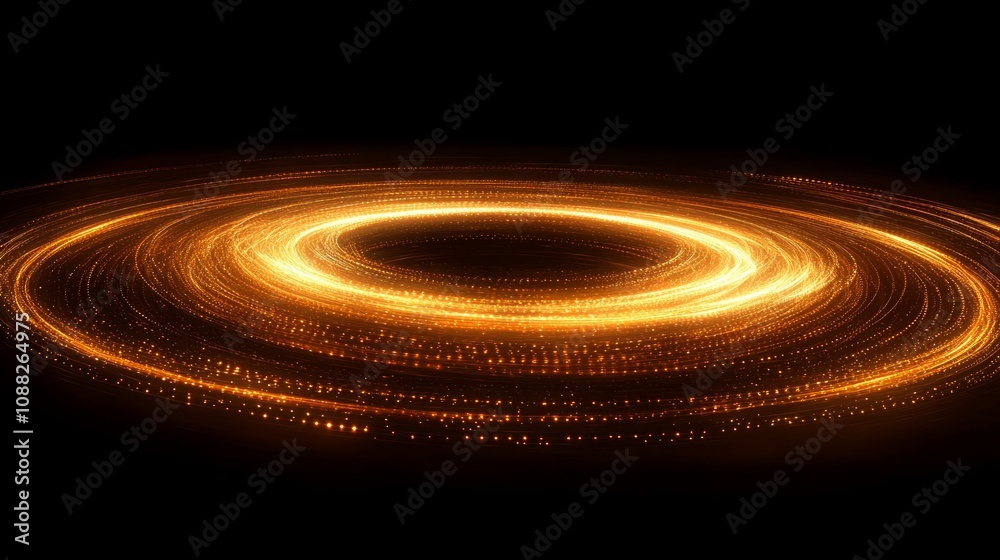 Abstract glowing light ring on a black background. Abstract glowing light ring on a black background.