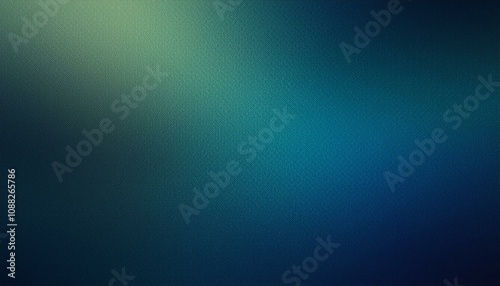 Abstract background, Dark midnight blue and Dark moss green gradient background with light leak and grainy texture.