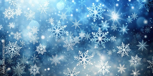 Abstract winter background with snowflakes falling from the sky , Christmas, snowfall, winter, abstract, background, snowflakes, white