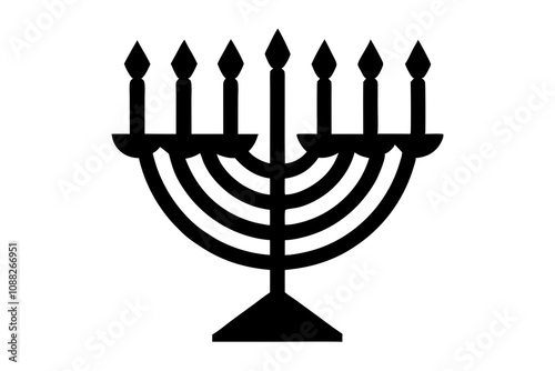 Menorah | isolated silhouette vector illustration on white background