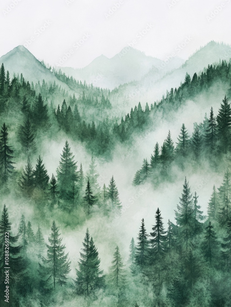 Fototapeta premium Green Forest Landscape
