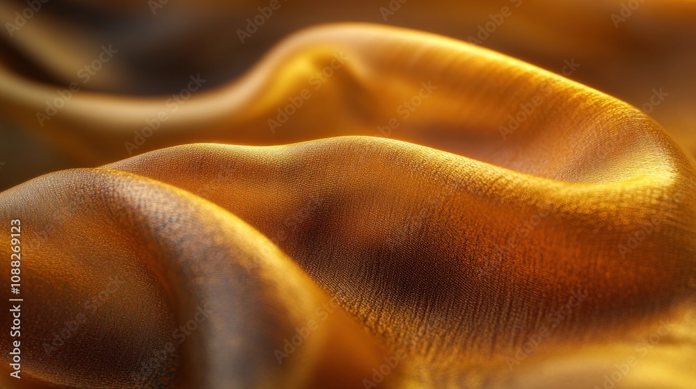 Golden Fabric Texture: Luxurious Silk Drape in Warm Amber Hues Golden Fabric Texture: Luxurious Silk Drape in Warm Amber Hues