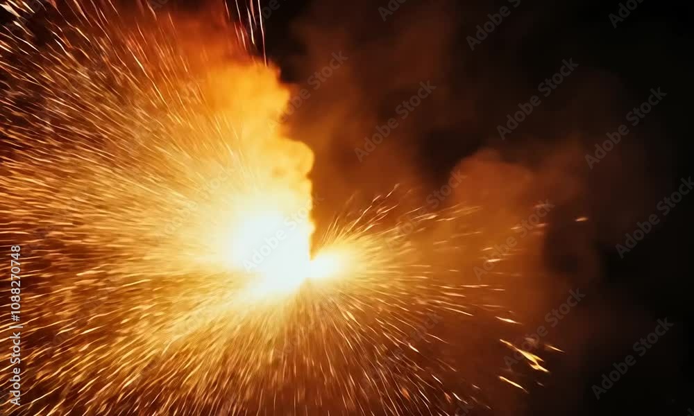 Abstract Fire & Spark Explosion Background Animation