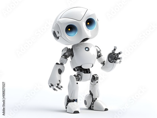 Friendly White Robot AI Technology Future Automation Innovation