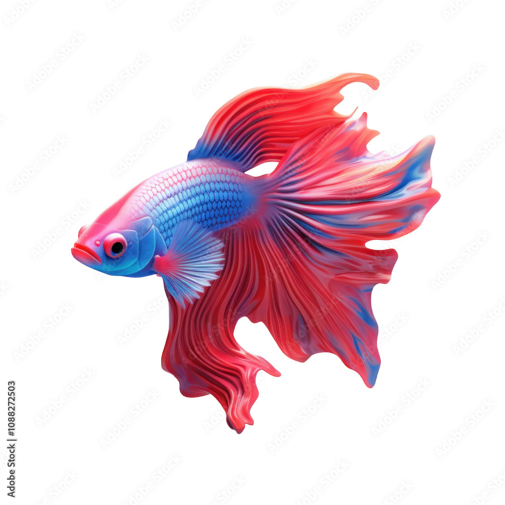 cute 3d cartoon betta fish with funny pose isolated on transparent background cute 3d cartoon betta fish with funny pose isolated on transparent background