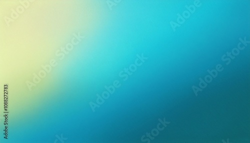 Abstract background, Honeydew and Honolulu blue gradient background with light leak and grainy texture.